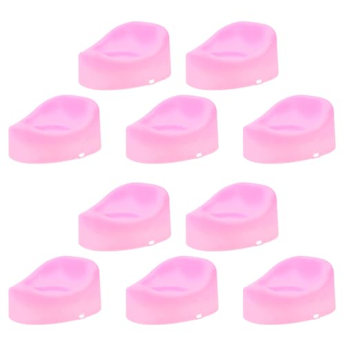 Garneck 10 Stück Puppen-Toilettenspielzeug spielzeuge puppenaugen winzige Toilette Puppenhausmöbel Miniatur-Toilettenmodell Puppenhauszubehör Plastik Rosa von Garneck