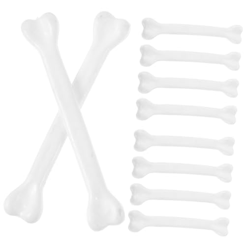 Garneck 10 Stück Teiliges Halloween Skelett Knochen aus Kunststoff Realistische Simulation DIY Schmuck Zubehör Weiße Deko für Halloween Party Cosplay und Bastelprojekte von Garneck