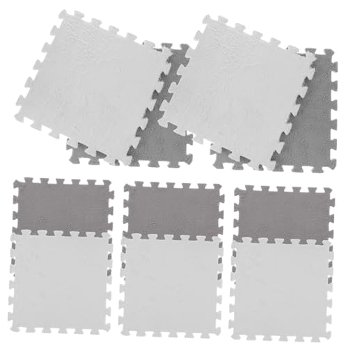 Garneck 10 Stück Teiliges Puzzlematte aus Weichem Schaumstoff rutschfeste Krabbelmatte Weiß Dicke Spielmatte für Junge Mädchen zum Krabbeln und Einfach zu Montieren und Vielseitig von Garneck