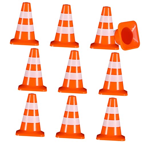 Garneck 10 Stück Verkehrszeichenspielzeuglehre klein Mini-Leitkegel farbig Konstruktionsspielzeug Mini- Mini -Bauverkehrskegel winzige Verkehrskegel Plastik von Garneck