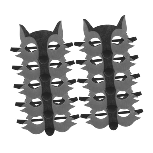 Garneck 10 Stück Wolfsmasken Tierische Halbmaske aus Filz für Halloween Kostüme Partys und Rollenspiele Sicheres Fantasie Garneck 10 Stück Wolfsmasken Tierische Halbmaske aus Filz für Halloween Kostüme Partys und Rollenspiele Sicheres Fantasie von Garneck