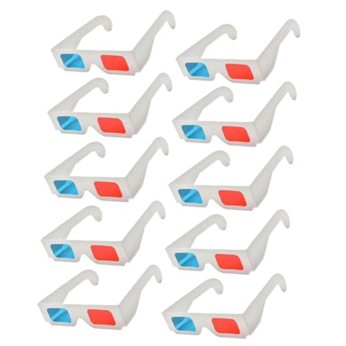 Garneck 10 Teiliges Anaglyph Brillen Rot Blau Leichte Papprahmen für Filme und Spiele Tragbare Sehbrillen für Zuhause und Einfache Handhabung zum Teilen und Ersatz von Garneck