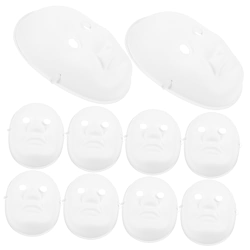 Garneck 10 Teiliges Weiße Papiermasken für Blanke Bemalbare Vollgesichtsmasken Männergesichtsform DIY Bastelset zur Kreativen Handbemalung und Rollenspiel Sicher und Leicht zu von Garneck