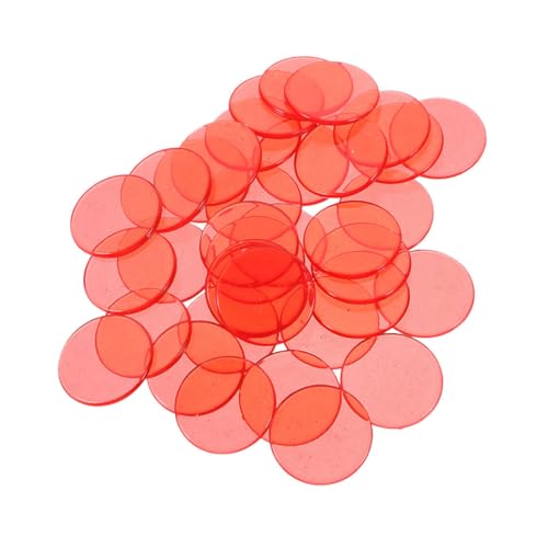 Garneck 100 Stück Bingoscheiben Klare Plastikzähler Zählchips Aus Kunststoff Chipmarkierungen Für Bingo Markierungschips Aus Kunststoff Zubehör Für Bingospiele Partyspielzubehör P.s Rot von Garneck