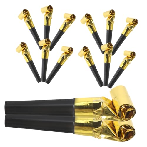 Garneck 100 Stück Partystimmung weht Drache Prost Geburtstag Partygeschenk Lärm Hersteller hochzeitsdeko Partyzubehör Cheer-Requisiten Partygebläse Krachmacher Neujahrsgebläse p.s Golden von Garneck
