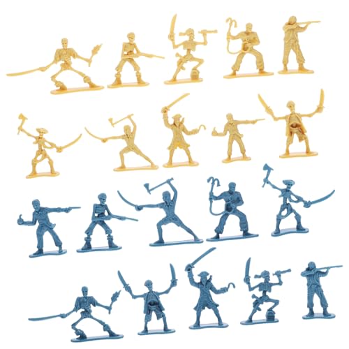 Garneck 100 Stück Piratensoldat Modellspielzeug Piratenskelett Piratenkrieger Mini Figuren Piratenmänner Kleine Soldatenmodelle Soldatenspielzeug Soldatenfiguren Piratenrequisiten von Garneck