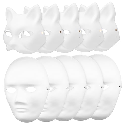 Garneck 10Stücke DIY Weiße Papiermaske Handgemalte Leere Cosplay Masken Für Katzen Und Männer Kostümpartys Kreative Bastelmasken Für Karneval Und Rollenspiele Garneck 10Stücke DIY Weiße Papiermaske Handgemalte Leere Cosplay Masken Für Katzen Und Männer Kostümpartys Kreative Bastelmasken Für Karneval Und Rollenspiele von Garneck