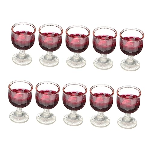 Garneck 10Stücke Weingläser Für Puppenhäuser Dekorative Kleine Gläser Weinrot Für Mikrolandschaften Und Kreative Tischdekoration von Garneck