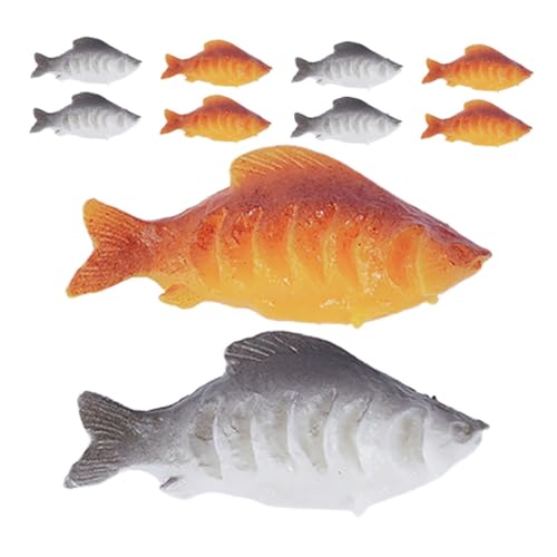Garneck 10pcs Mini Koi Fischmodell Realistische Simulation Miniaturkarps Gefälschter Fischmodell Für Display Dollhouse Playset Fairy Garden Ornament von Garneck