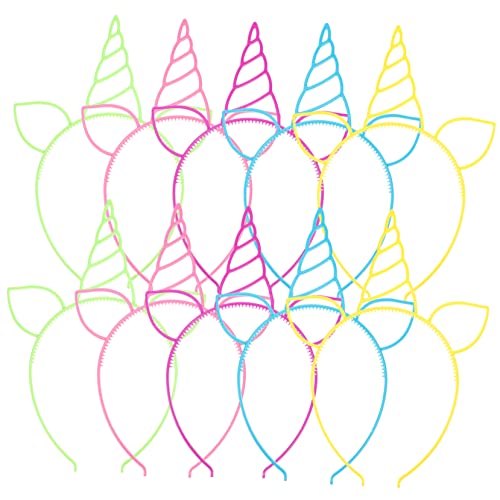 Garneck 10st Einhorn Stirnband Kostüm Streifenhörnchen Maske Funkeln Plüsch Cosplay Halloween Party Lustiges Hörner Haarband Haarreifen Im Horn-Design Dekoratives Stirnband Plastik von Garneck