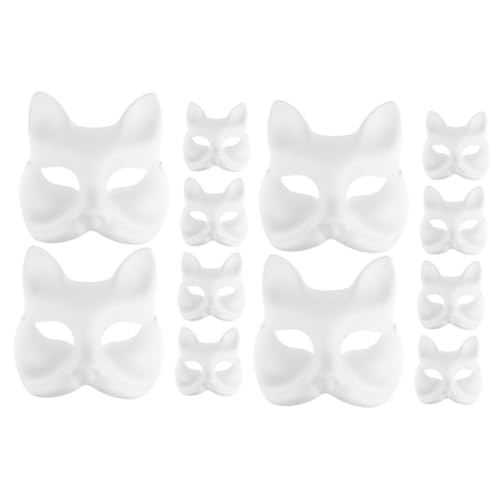 Garneck 12 Stk handbemalte Maske halloween maske halloween-maske Partyzubehör leere Masken zum Dekorieren Kleidung bilden Gesichtsmaske Make-up-Kostüm-Requisiten Kind schmücken von Garneck