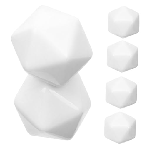 Garneck 12 Stück Acryl-, 20-seitige, Leere Weiße, Kreative Lernwürfel Für Brettspiele, DIY-Aufkleber, Mathe-zählen, Lehrmittel von Garneck