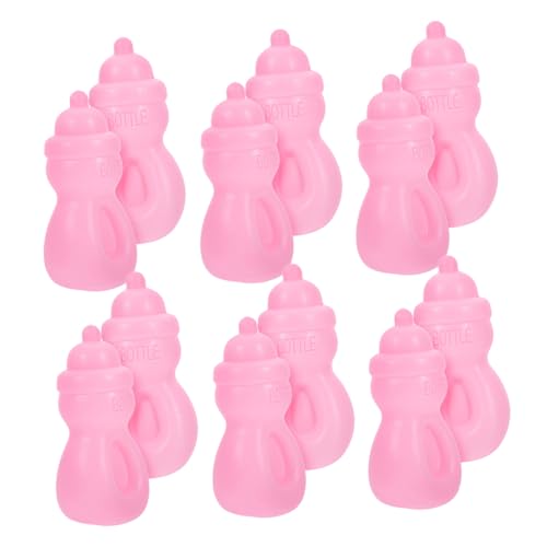 Garneck 12 Stück Babyflaschenspielzeug Gefälschte Futterflasche Kinderspielzeug Babypuppenflaschen Saftflaschen Für Babypuppen Puppensaftflaschen Kleine Trinkflasche Plastik Rosa von Garneck
