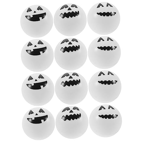 Garneck 12 Stück Halloween Deko Bälle mit Gruseligen Gesichtern für Party Accessoires und Hausdekoration für Schaurige und Halloween Feiern von Garneck