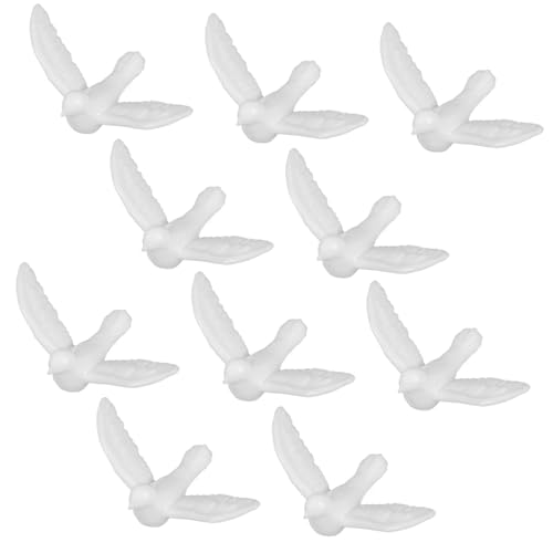 Garneck 12 Stück Mikro-Landschaftsverzierung künstlich Modellieren kleine Vogelmodelle Mikrotauben Ornamente für kinderspielzeug Tauben-Spielzeugfigur Mini-Taube Harz Weiß von Garneck