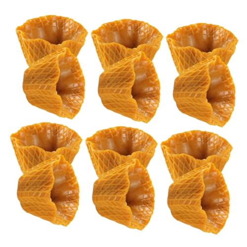 Garneck 12 Stück Simulationskegel Spielzeuge Eiswaffeln Mini Haarspange DIY Charme Handyhülle- Kreative Handyhüllen-anhänger Eistüten-Dekoration Zum Selbermachen Reize Light Brown von Garneck