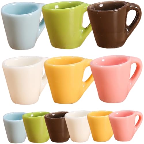 Garneck 12 Stück Simulationspokal für kinderspielzeug kaffegläser weihnachst Hits ziernieten Kinderbecher Mini-Kaffeetassen Puppenhaus-Miniaturen Mini -Kaffeetassen Harz von Garneck