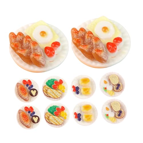 Garneck 12 Stück Simuliertes Lebensmittelspielzeug Puppenhauszubehör und Möbel Mini-Sachen Essen vorgeben Mini-Essen Miniaturessen für Puppenhaus gefälschte Lebensmittelspielzeuge Harz von Garneck