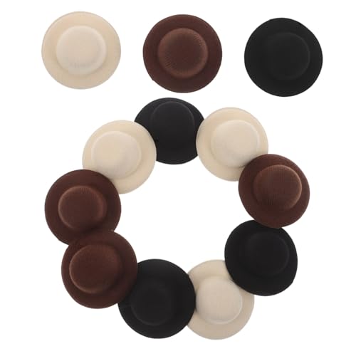Garneck 12 Stück Teiliges Mini Top Hat Haarklammer Kleine Cowboy Hüte in Schwarz Beige Kaffee Stilvoll und Leicht Vielseitig für Alltag Party Kostüm und Puppen-dekoration von Garneck
