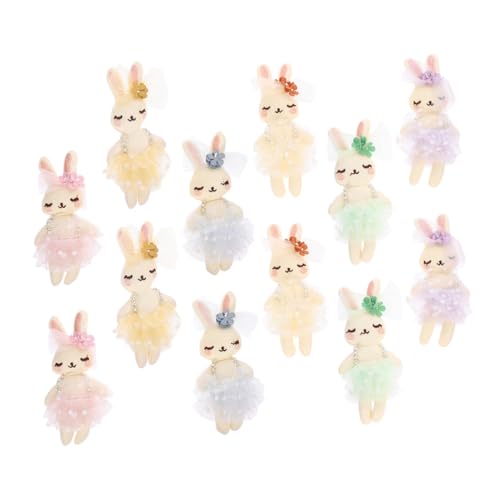 Garneck 12 Stück Teiliges Multifunktionale Plüschkaninchen Dekorative Stofftiere für Kinderzimmer Ballett Rabbit Puppen Farben Kuscheltier für Feste und von Garneck