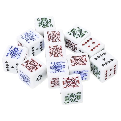 Garneck 12 Stück Teiliges Würfel-Set Weiße Abriebbeständige Würfel für Lustige Partyspiele und Tragbare Spielzubehör Robust und Leicht für Kartenspiele und Gesellige Runden von Garneck