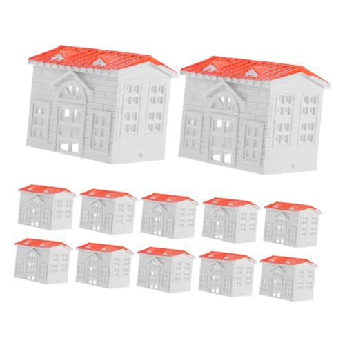 Garneck 12 Stück Villa-Modell Hüttenfigur Feenhaus Modellfiguren Zum Hausbau Bonsai-terrarienfiguren Miniaturhaus Begünstigt Vorräte Figuren Hüttenbaumodell Weiß Abs von Garneck