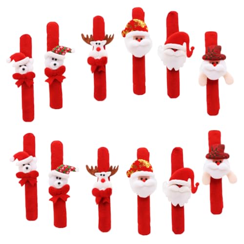 Garneck 12 Stück Weihnachts Slap Armbänder für Erwachsene Lustige Partygeschenke mit Weihnachtsmotiven für Festliche Anlässe und Kindergeburtstage von Garneck