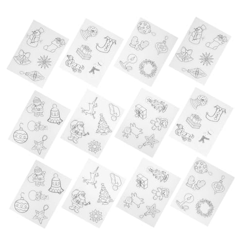 Garneck 12 Stück Weihnachtsdesign Schrumpffolie für DIY Bastelprojekte Praktische Leicht zu Bedienende Schrumpfmaterialien mit Verschiedenen Mustern für Kreative und Dekorationen von Garneck
