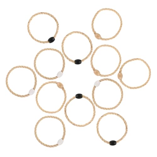 Garneck 12 Stück Wurfspiel für holzspielzeug Outdoor- für den Garten spielset Geschwindigkeitsringe Springseil für Kleinkinder Agilitätsringe Hanfseil von Garneck