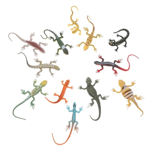 Garneck 12 Stück künstliche für kinderspielzeug Realistisches Eidechsenmodell wohnraumdeko Streich gefälscht gruseliges Eidechsenspielzeug Gecko- Plastik von Garneck