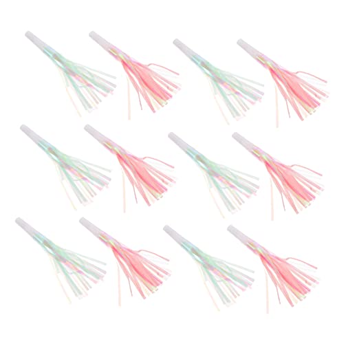 Garneck 12 Stücke Quaste Blasen Drachen Party Air Horn Streich Maker Fringe Quaste Gebläse Quaste Reifenplatzer Kunststoff Bunte von Garneck