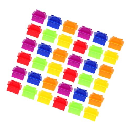 Garneck 120 Stück Monopol Schachfiguren Hausschach Brettspielhäuser Zubehör für Brettspiele schachfiguren Set brettspiel zubehör Brettspielhaus Ersatzzubehör für Schachspiele Plastik von Garneck