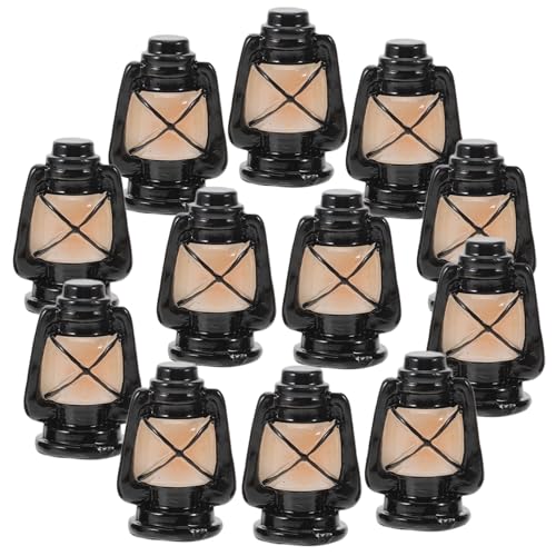 Garneck 12Stücke Mini Kerosinlampe Puppenhaus Dekoration Mikro Landschafts Requisiten Kleine Petroleumlampe für Häuser Stilvolle Tischdekoration Vielseitige von Garneck