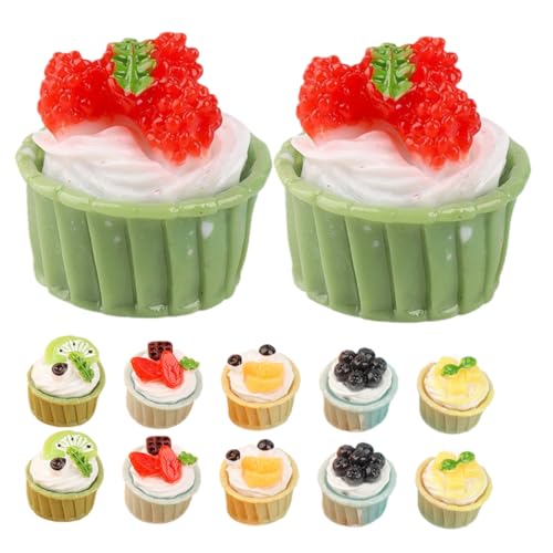 Garneck 12Stücke Realistische Kuchen Dessert Modelle Künstliche Kleine Kuchen für Dekoration Fotorequisiten und Küchenaccessoires Gemischter Stil für Zuhause Büro Restaurant von Garneck