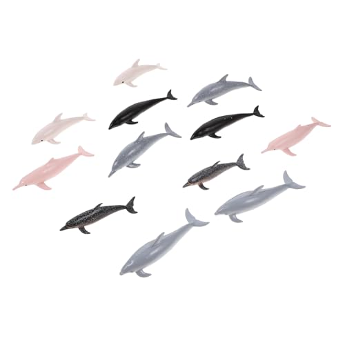 Garneck 12 Stücke Kleiner Delfinfiguren aus Kunststoff Realistische Simulationstiermodelle für Kinderzimmer Kindergarten Aquarien Gartendekoration und Pädagogische Zwecke von Garneck