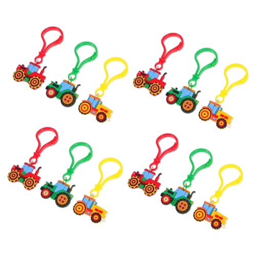 Garneck 12pcs Farm Spielzeugschlüsselkainer Mit Hummerverschluss Miniatur -traktor -spielzeug Ring -baufahrzeug Schlüsselanhänger Für Osterkorb Füllstoffe Schulpreise von Garneck
