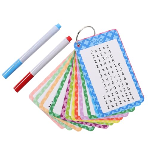 Garneck 13 Stück Karten für den Mathematikunterricht blinken Multiplikations-Mathe-Übungen lehrreich Kind Flash-Karten für Einmaleins Subtraktionen Mathe-Spiele Metall Zufällige Farbe von Garneck
