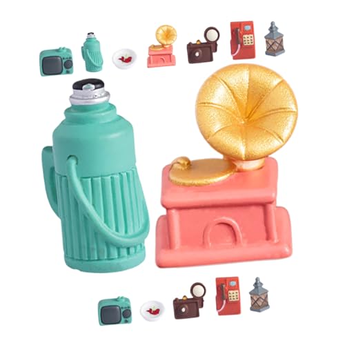 Garneck 14-teiliges Set Simuliertes Haushaltsgerätemodell Retro Dekore Zubehör Für Puppenhäuser Vintage Puppenhausmöbel Puppenstubenmöbel Mini Puppenmöbel Altes Puppenhaus Klein Harz von Garneck