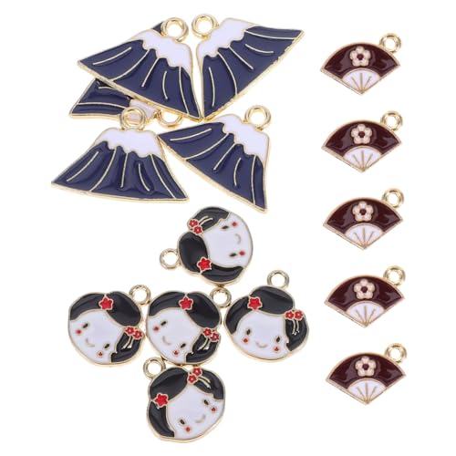 Garneck 15 Stück Geisha -schmuck Armband-charme-anhänger Japanische Dekorationen Süße Charms Für Die Schmuckherstellung Bulk-anhänger Für Die Schmuckherstellung Ohrring-anhänger Legierung von Garneck