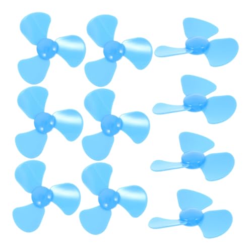 Garneck 15 Stück Mini -Motor Kleiner Motor Miniatur Lüfter Mikro Propeller Mini-Ventilatorflügel mit 3 Blättern DIY-Bastelventilatorblätter Plastik Blau von Garneck