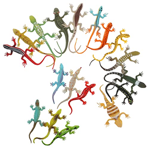 Garneck 18 Stück Klein Mini Zahlen Figuren Eidechsen Realistisch Reptil Tierfigur Gefälschte Echsenspielzeug Plastik von Garneck