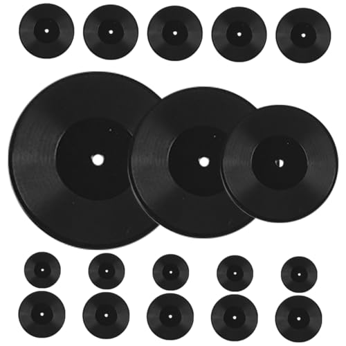 Garneck 18 Stück Vinylmodell Musik Puppenhausdekoration realistisch aufzeichnen Stütze CD- Vinyl-Schallplattendekorationen aus Kunststoff Vinyl- Plastik Black von Garneck