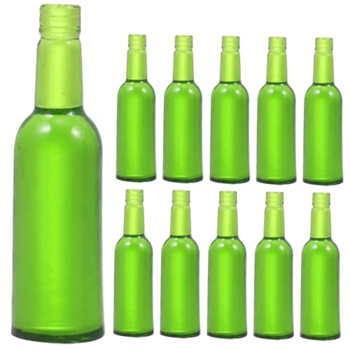 Garneck 18Stücke Bierflaschen für Puppenhaus Dekoration Kleine Grüne Flaschen Puppenhauszubehör Kreative Wohn und Tischdekoration für Sammler von Garneck