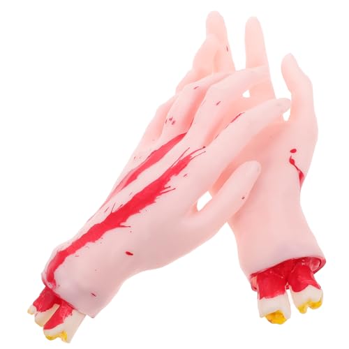 Garneck 1Paar Halloween Simulationshand Requisiten Gruselige Dead Hand Für Fotografie Und Dekoration Hautfarbe Für Halloween Partys Und Bühnenaufführungen Langlebiges Material von Garneck