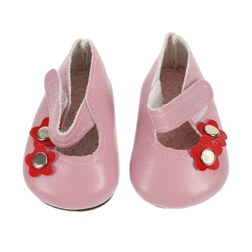 Garneck 1Paar Puppen PU Lederschuhe Mit Blumen Für Mädchenpuppen Puppenschuhe Puppen Anziehschuhe Zubehör Für Puppenoutfits von Garneck