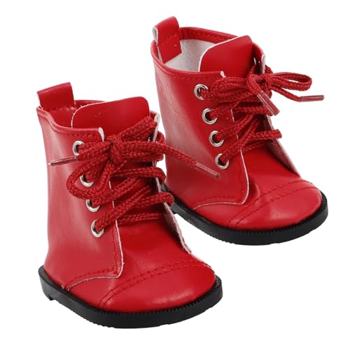 Garneck 1Paar Puppenstiefel aus PU Leder für Mädchenpuppen Stilvolles Puppenzubehör mit Realistischen Details und Verarbeitung Puppenliebhaber und Kreative von Garneck