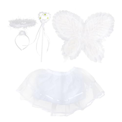 Garneck 1Satz Cosplay Kostüm Set mit Flügeln Rock Feenstab und Haar Accessoire für Mädchen Fee Aufzufallen und Spaß zu von Garneck