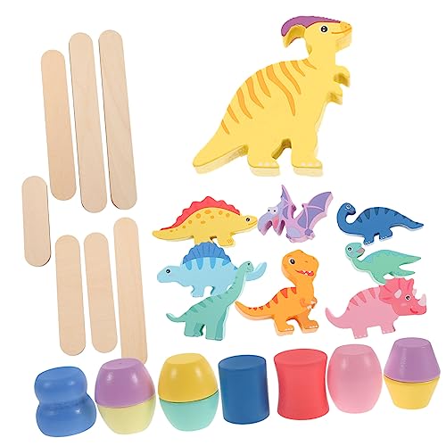 Garneck 1Satz Dinosaurier Stapelspielzeug Für Holz Mit Sicherer Handhabung Fördert Problemlösungsfähigkeiten Lernspielzeug Für Jungen Und Jahren von Garneck