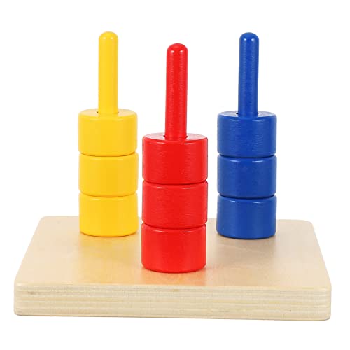 Garneck 1Satz Farbenfrohes Kognitive Aus Stapelspiel Mit Ringen Für Kleinkinder Pädagogisches Lernspielzeug Hand Augen Koordination Sicher Und Langlebig von Garneck
