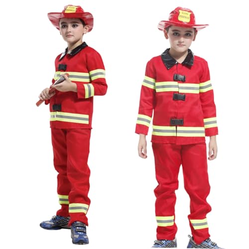 Garneck 1Satz Feuerwehrmann Kostüm für Xl Cosplay Feuerwehrmann Uniform mit Feuerwehrhelm Outfit für Halloween Geburtstagsfeiern und Karneval für Jungen Garneck 1Satz Feuerwehrmann Kostüm für Xl Cosplay Feuerwehrmann Uniform mit Feuerwehrhelm Outfit für Halloween Geburtstagsfeiern und Karneval für Jungen von Garneck